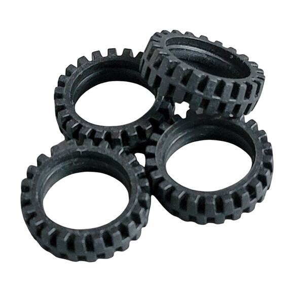 LEGO Tires Wheels‎ Rims Black White Gray Lot of 28 Replacement Parts Pieces - Picture 4 of 10